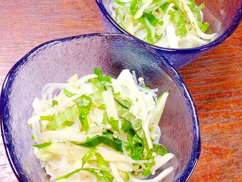 大葉たっぷり、せん切り野菜の春雨サラダ